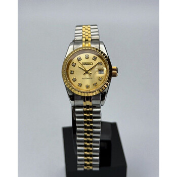 Custom Seiko Mod • 2-Tone Silver Gold Diamond Datejust • 26mm